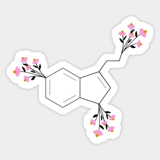 Pink - serotonin molecule chemistry organic florals Sticker